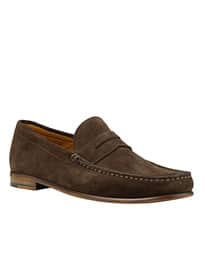 John Lewis Lloyd Suede Penny Loafers Chocolate