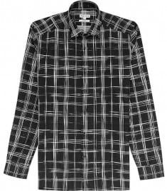 Reiss Caviar Check Shirt Black