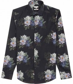 Reiss Bondi Dark Bloom Shirt Black