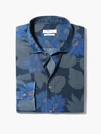 He By Mango Slim-fit Floral-print Shirt