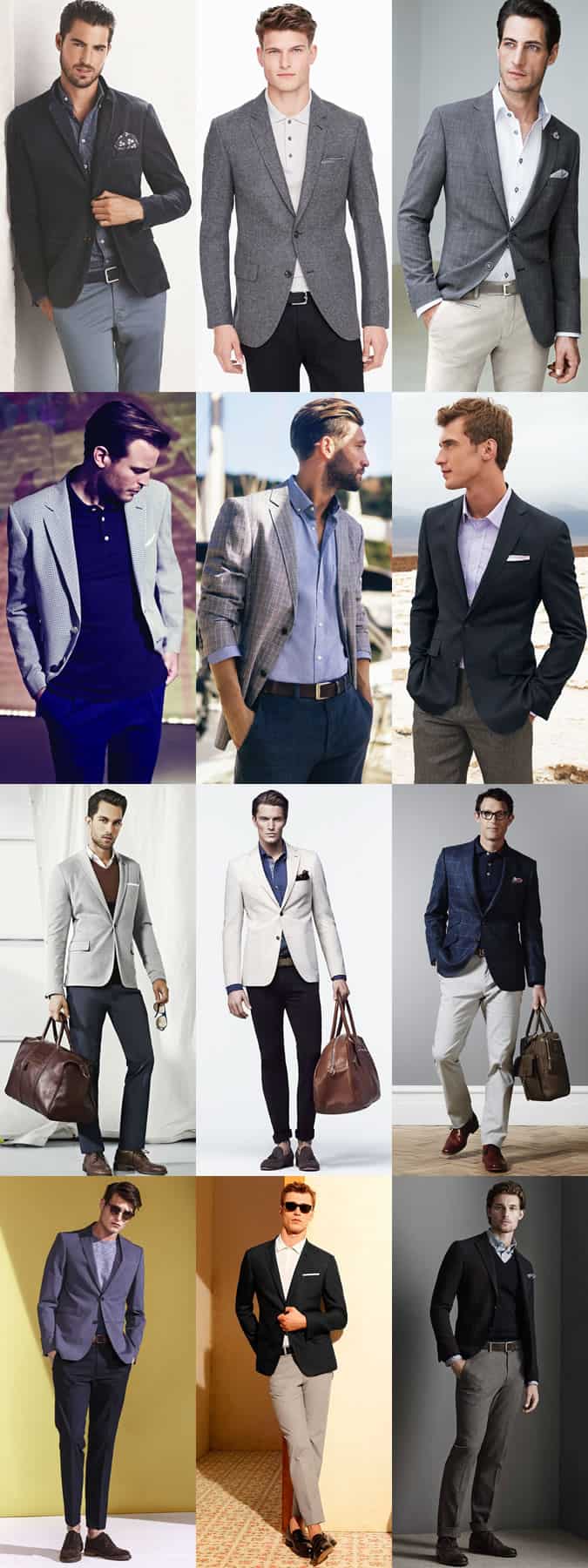 Men's Business-Casual Outfit Inspiration Lookbook - Blazers Mixed With Oxford Shirts, Chinos and Polos