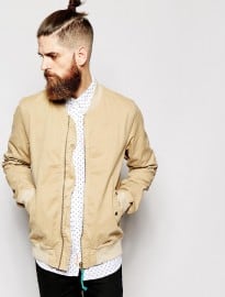 Scotch & Soda Bomber Jacket In Garment Dye Cotton